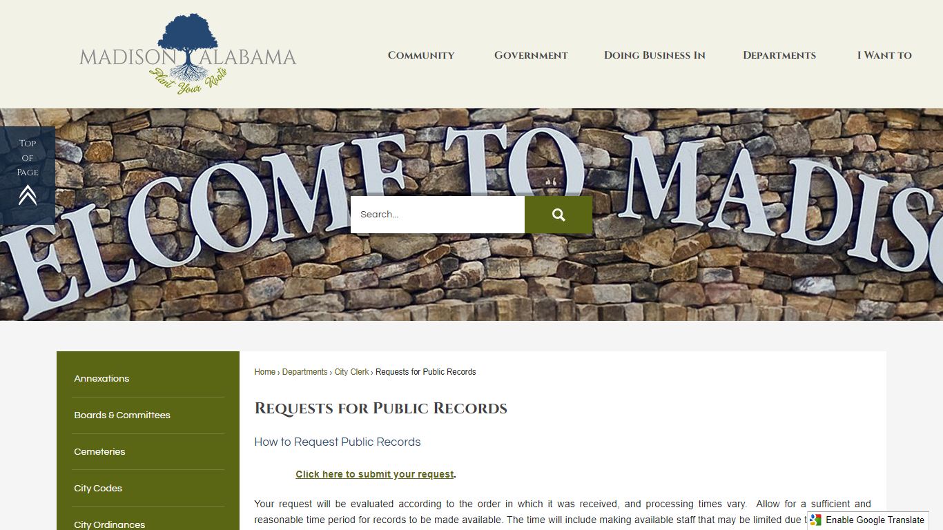 Requests for Public Records | Madison, AL - Official Website